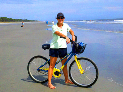 Donna Salerno beach bike riding