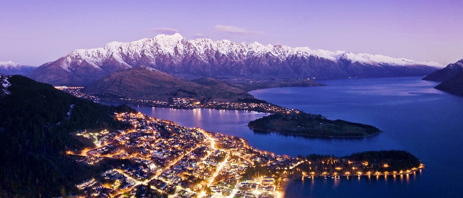 New Zealand city at night