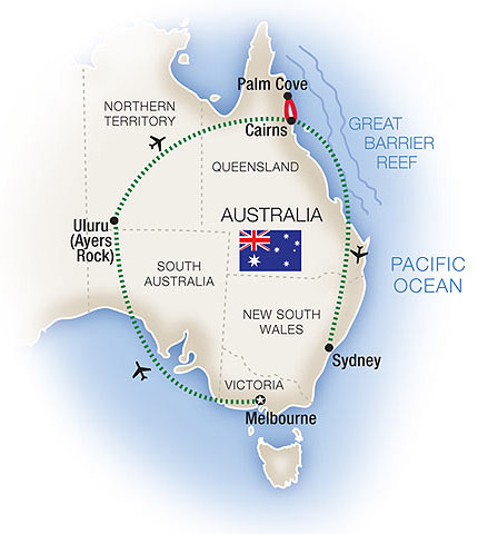 Australia tour map