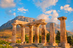 Ruins of Appollo temple Corinth, Greece