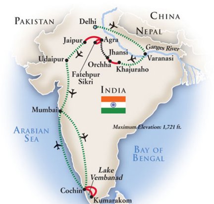 India Tour Map