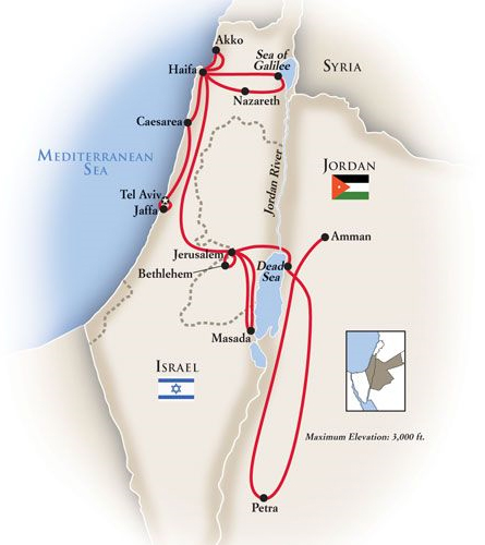 Israel Jordan Tour Map