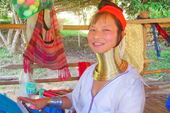Thailand Karen Hill tribe Woman neck rings Tak