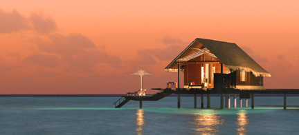 Maldives Night Over Water Bungalows
