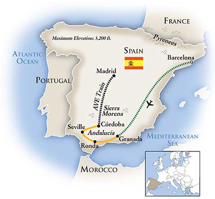 Spain Highlights Tour Map