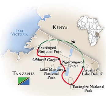Tanzania Kenya Tour Map