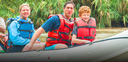 Costa Rica Tour Family in Raft