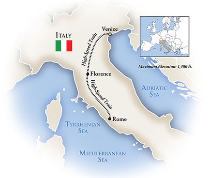Venice Florence Rome Tour Map