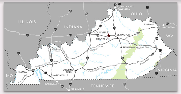 Kentucky travel map