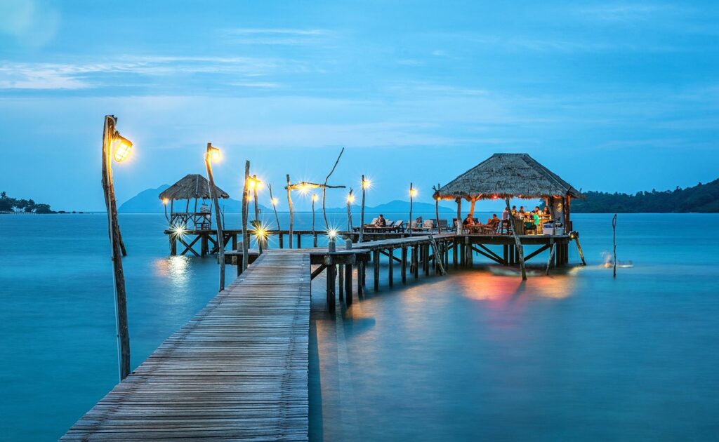 dock in a tropical destination