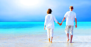 romantic couple on beach
