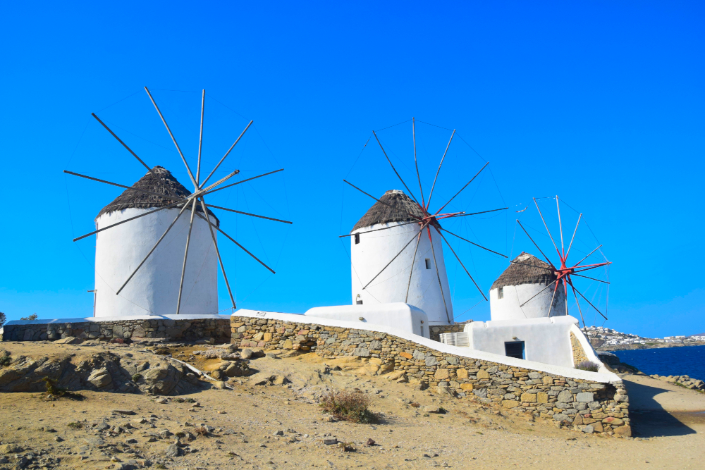 Mykonos Greece Windmills