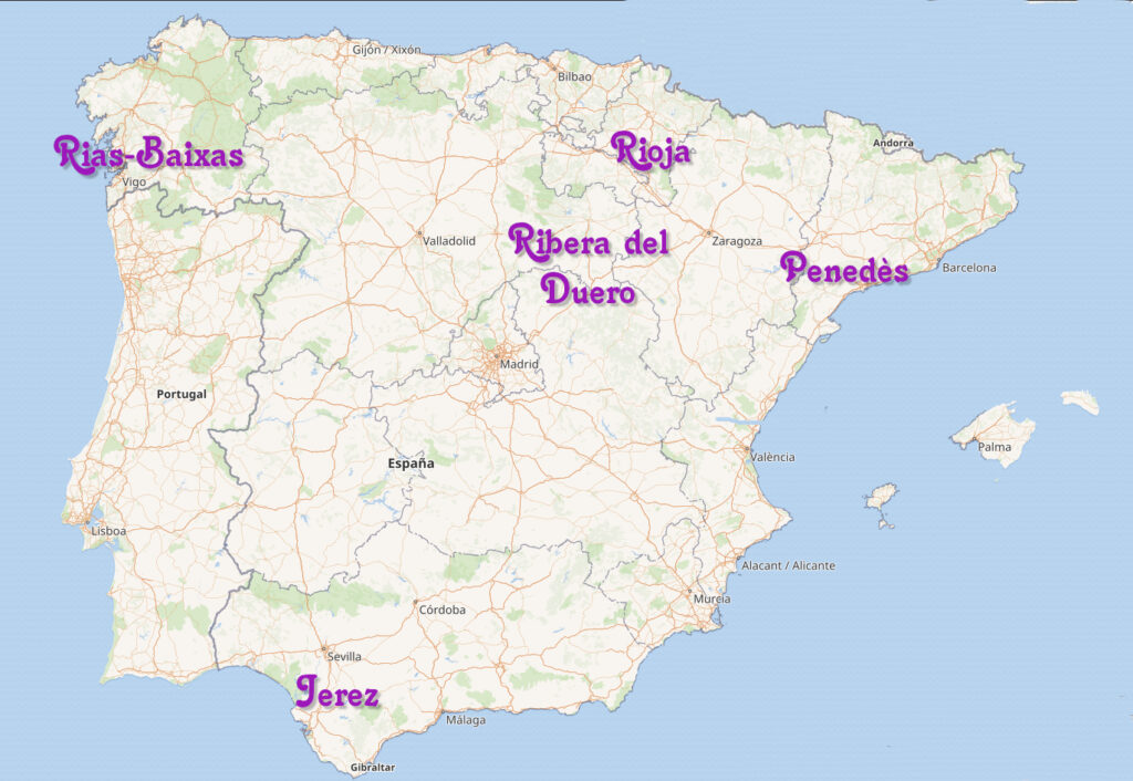 Top wine regions of Spain