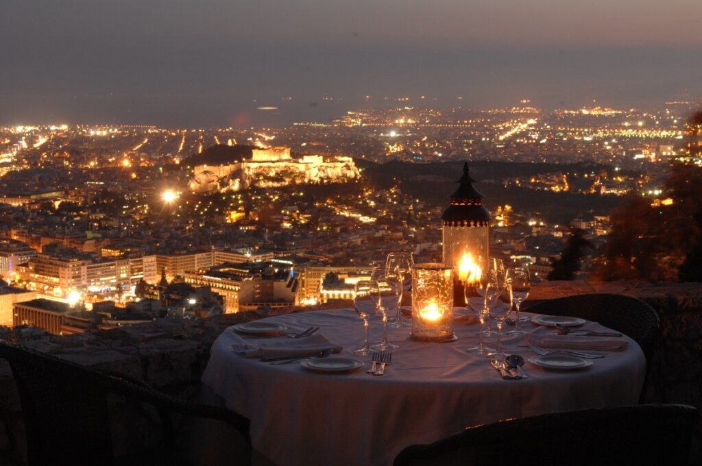 Greece Dining at Night in Athens