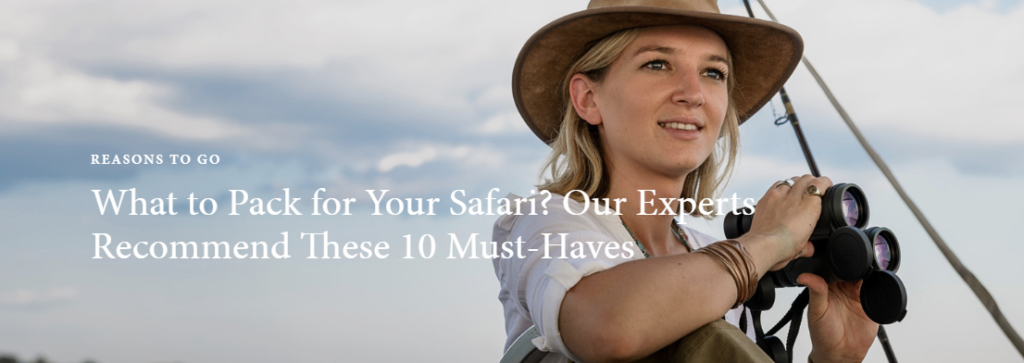 What to pack for your safari