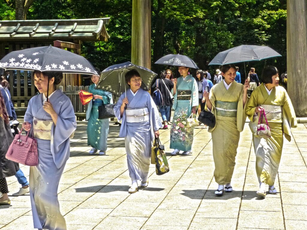 Japan women in traditional clothes