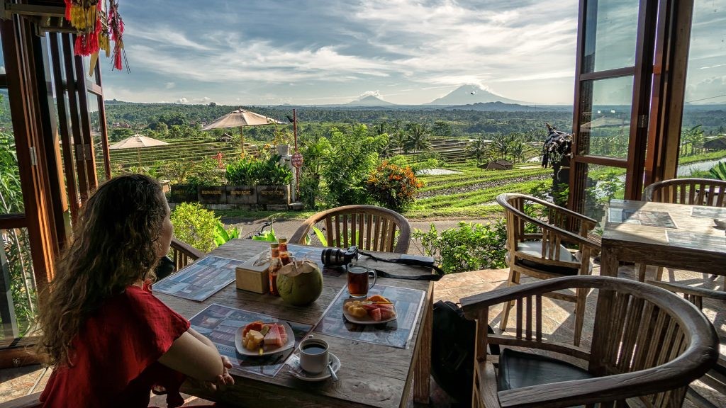 Dining with a Bali view