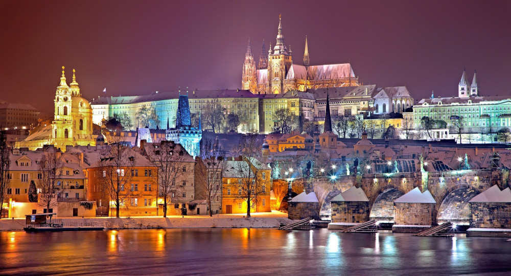 Prague castle in winter