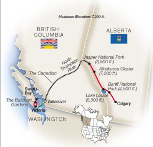 Western Canada Tour map