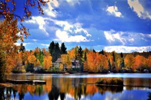 Canada lake in Autumn